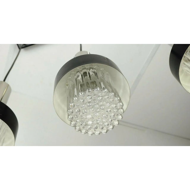 Mid-Century Modern Black Bubble Glass Chrome Metal Pendant Lamp, 1960s For Sale - Image 6 of 11