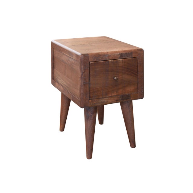 Wood Bayshore Mid Century Side Table - Mocha Brown For Sale - Image 7 of 8