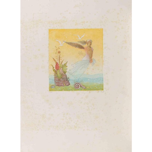Etching and aquatint on paper realized by Normanno Soscia. Hand signed and numbered in pencil. Good condition, except for...