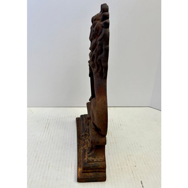 19th Century 19th Century Lion Figural Cast Iron Doorstop For Sale - Image 5 of 11