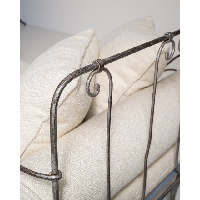 Metal Early 20th Century French Wrought Iron Daybed With Cushions For Sale - Image 7 of 18