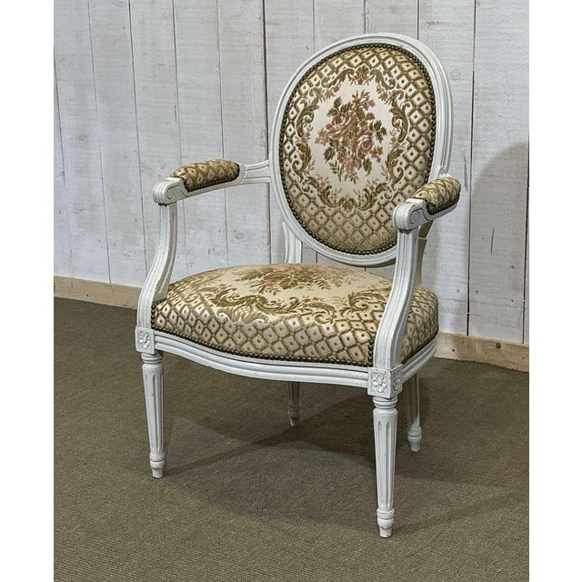Louis XVI Cabriolet Armchair, 1970s For Sale - Image 11 of 13