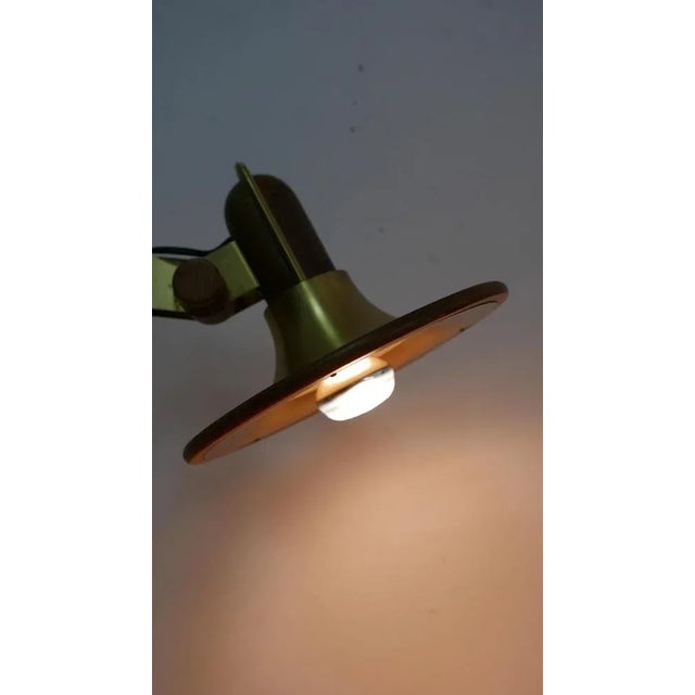 Model 84 Table Lamp in Brass and Oak by Temde, 1970s For Sale - Image 4 of 13