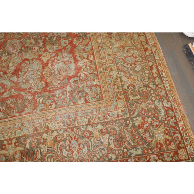 Square Antique Persian Sarouk, 13'6'' X 12'6'' For Sale - Image 16 of 16