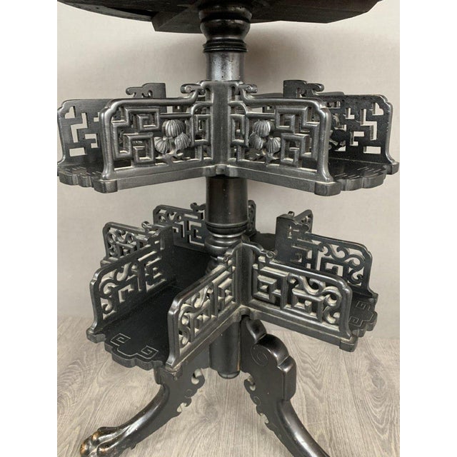 Early 20th Century Round Table with Green Marble Inlays For Sale - Image 6 of 7