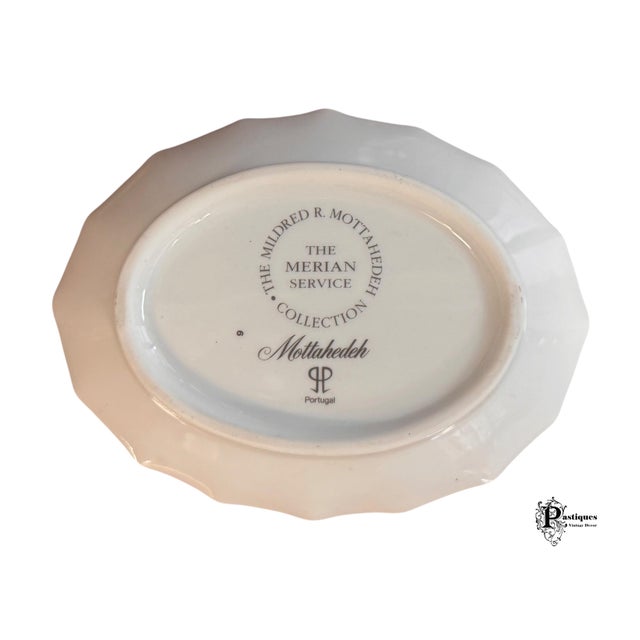 Late 20th Century Vintage Mottahedah Merian Service Collection Porcelain Trinket Dish For Sale - Image 5 of 6