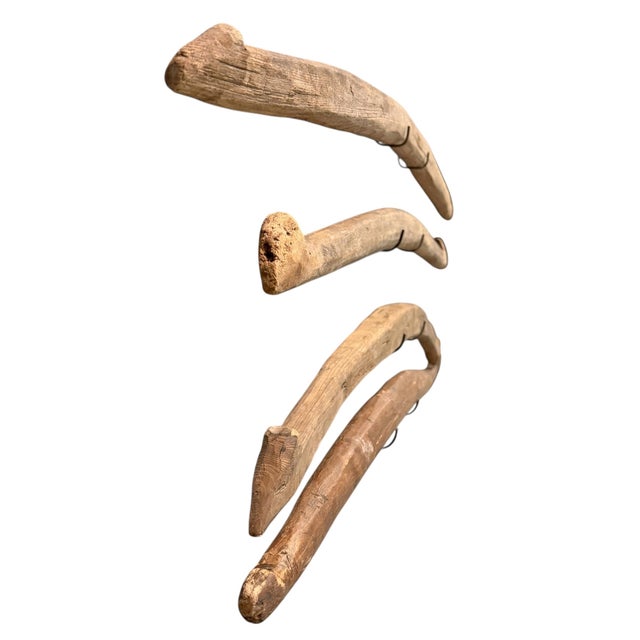 Collection of Eight 19th/Early 20th Century Hog Gambrels on Custom Wall Mounts For Sale - Image 9 of 14