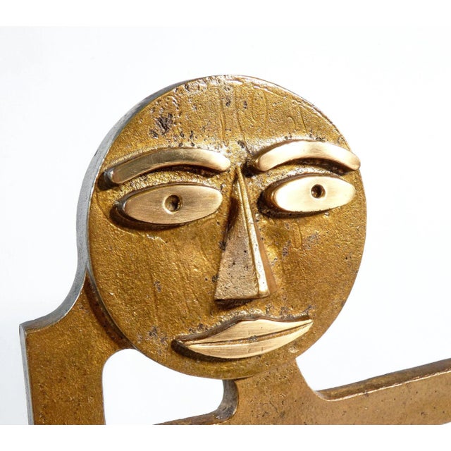 Bronze sculpture by mario molinari. figure with wheels and piston origin italy period 1960s/70s author mario molinari...