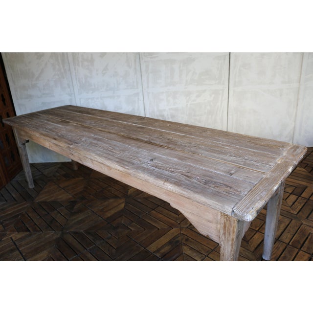 Early 20th Century Early 20th-Century Farmhouse Pine Dining Table For Sale - Image 5 of 18