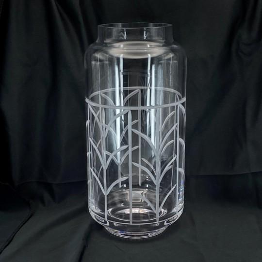 Contemporary Tiffany & Co. "Wheat Leaf" Baluster Vase 11.5” With Original Box and Label (Cut / Etched Clear Crystal #13497) For Sale - Image 3 of 18