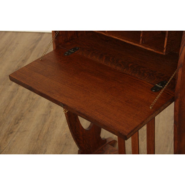 Arts & Crafts Antique Oak Drop Front Desk For Sale In Philadelphia - Image 6 of 13