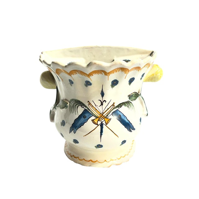 Antique Matched Pair of French Faience Flower Frogs or Moustiers For Sale - Image 6 of 13