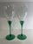 Glass 1970’s Vintage Green Stemmed Glasses, 2 Wine and 2 Martini Glasses - Set of 4 For Sale - Image 7 of 8