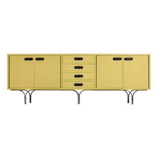 Vintage Handcrafted Sideboard with Steel Legs and Handles, Germany, 1960s For Sale