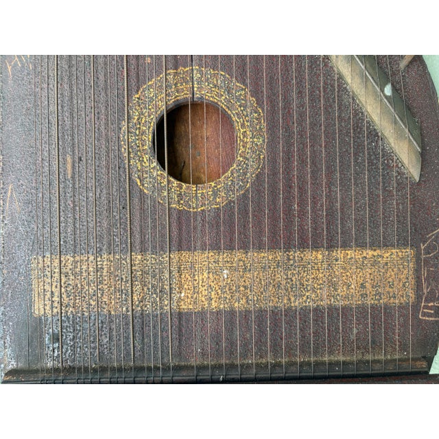 Early 20th Century Antique Folk Art American Zither Lap Harp Decorative String Instrument, Early 20th Century For Sale - Image 5 of 12