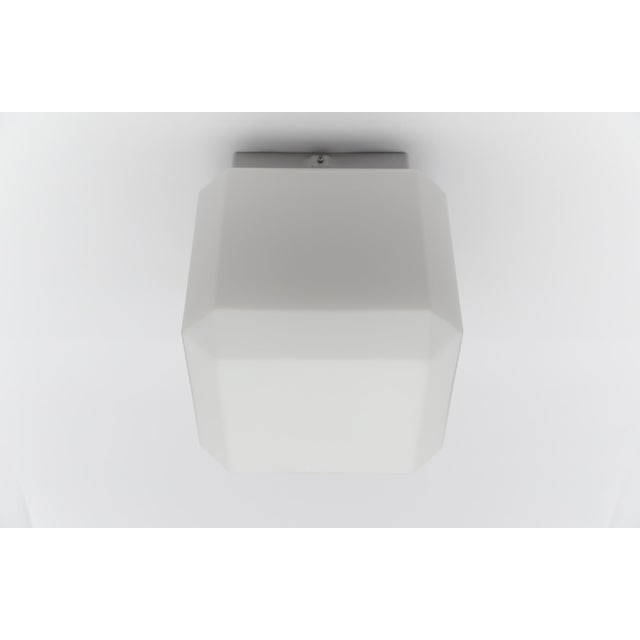 Vintage German Cube Flush Mount in Opaline Glass, 1960s For Sale - Image 12 of 18
