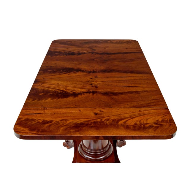 Brown Early 20th Century Empire Revival Scandinavian Sofa Table, 1900s For Sale - Image 8 of 10