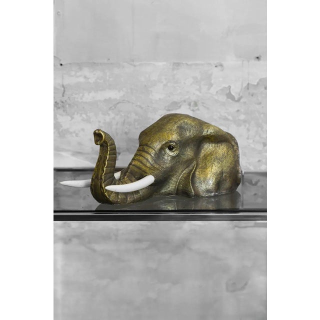 Elephant Head in Brass For Sale - Image 6 of 6