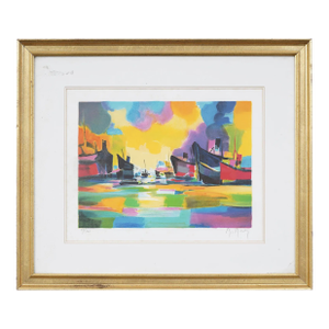 1990s Marcel Mouly Vintage French Modernist Signed Abstract Litho LTD Edition