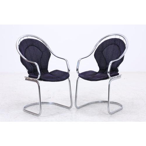Cantilever Armchairs in Chrome by Gastone Rinaldi, Set of 2 For Sale - Image 16 of 16