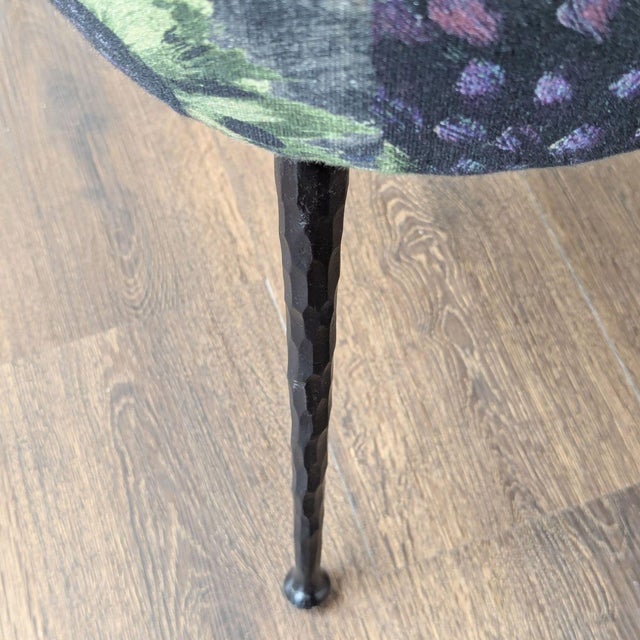 Yellow Anthropologie Bara Floral Velvet Lounge Chair With Swan Motif For Sale - Image 8 of 10