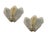 Murano glass sconces set of 2 clear frosted glass with light blue and gold details height 38 cm width 42 cm depth 6 cm...