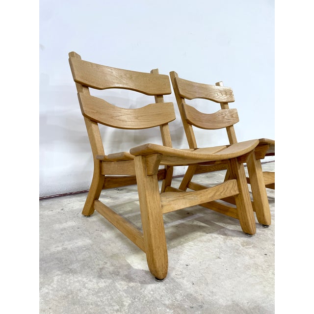 Pair of Dittmann & Co Brutalist Fireplace Oak Danish Modern Chairs For Sale - Image 10 of 10