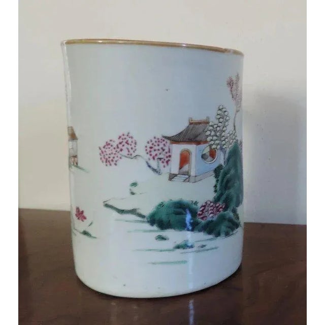 18th Century Chinese Porcelain Famille Rose Palette Tankard Mug For Sale In New York - Image 6 of 11