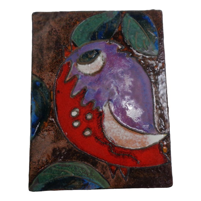 Ruscha 763 Glazed Ceramic Wall Plaque, Germany, 1960s For Sale