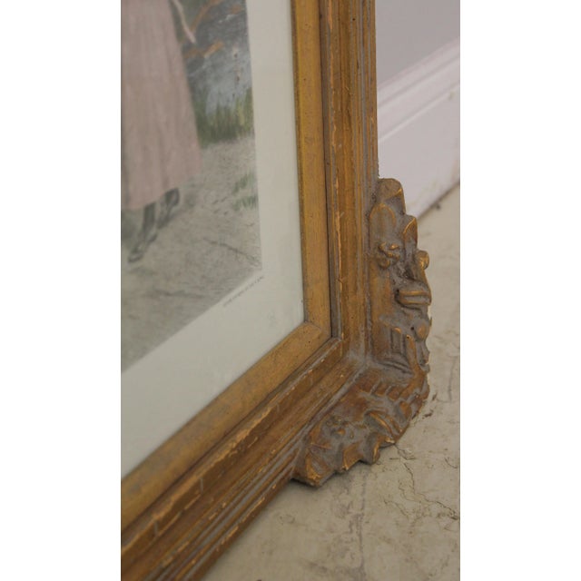 1900 - 1909 Sunday Morning Sleepy Hollow Vintage Framed Engraving For Sale - Image 5 of 11