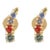 Rainbow Multi Sapphire Climber Studs Pushback Earrings - 2 Pieces For Sale