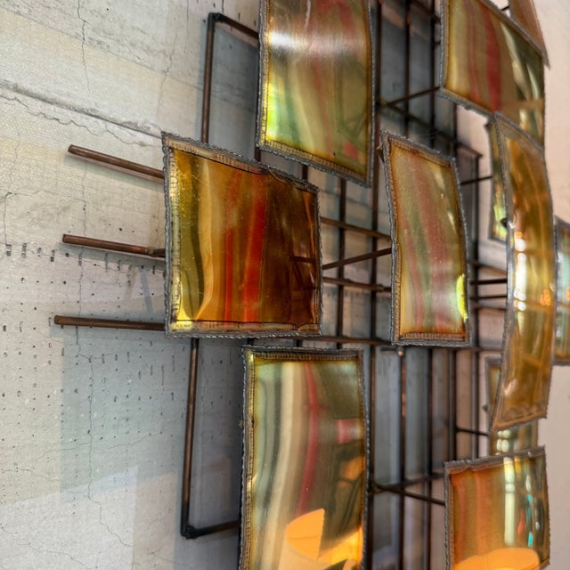 Metal 1970s Brutalist Multi-Panel Metal Wall Sculpture in the Style of Mario Jason For Sale - Image 7 of 10
