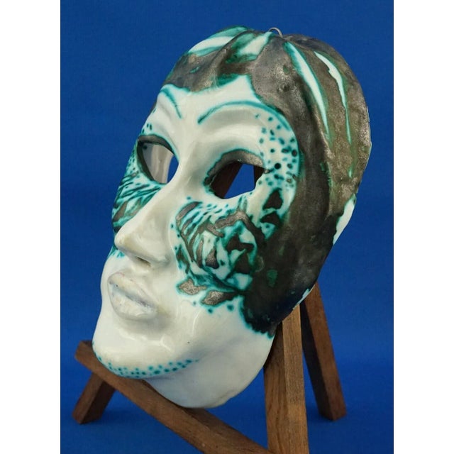 Ceramic Art Deco Ceramic Mask by Olga Modigliani, Rome, Italy, 1920s For Sale - Image 7 of 18