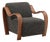 Ribbon Wood & Dark Boucle Art Deco Arm Chair For Sale