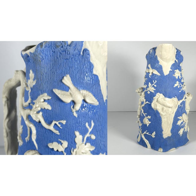 Ceramic Antique Parian Pitcher: Relief-Moulded Boy Climbing Tree, T.J. & J. Mayer c. 1850 For Sale - Image 7 of 10