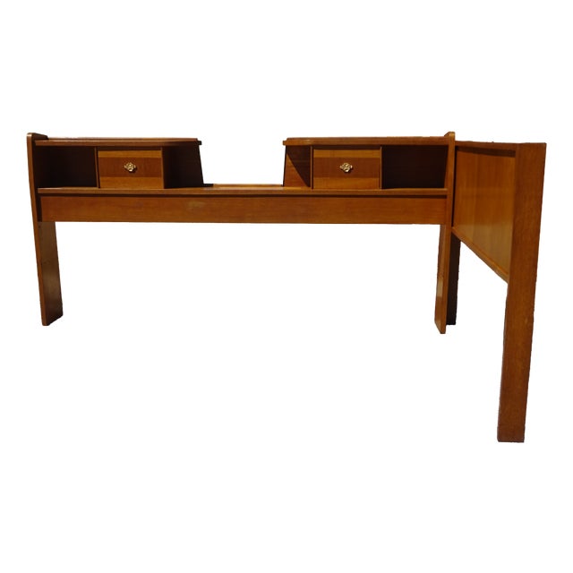 Vintage Light Oak Headboard, 1970s For Sale