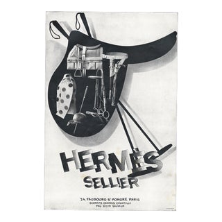 1928 French Hermes Advertisement Print for Horse Lover, Rare, Matted For Sale