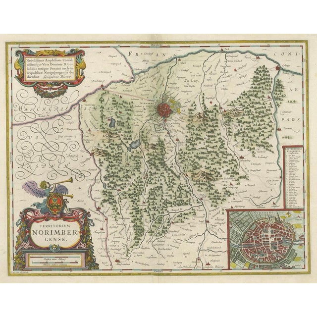 Antique Map Centered on Nuremberg For Sale - Image 3 of 6