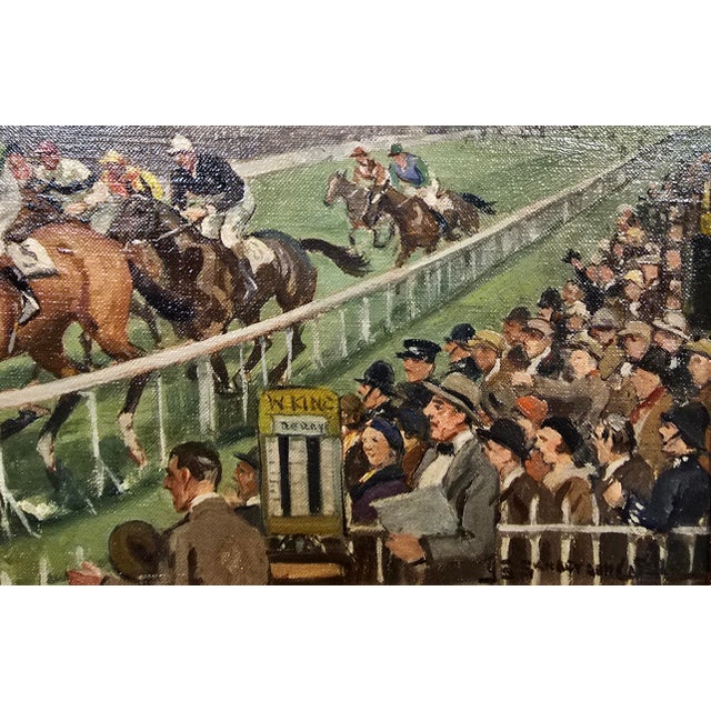 Textile Sanderson Wells- Hyperium 1933 Epson Derby Horse Race Winner -Oil Painting For Sale - Image 7 of 11