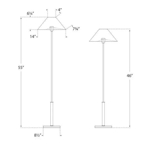 Modern J. Randall Powers for Visual Comfort Signature Asher Floor Lamp in Polished Nickel & Crystal with Linen Shade For Sale - Image 3 of 3