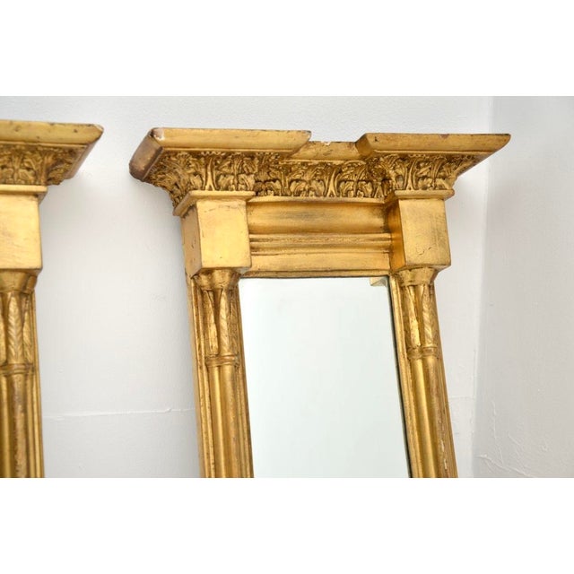 Hollywood Regency Antique Regency Gilt Wood Pier Mirrors, 1810s, Set of 2 For Sale - Image 3 of 10