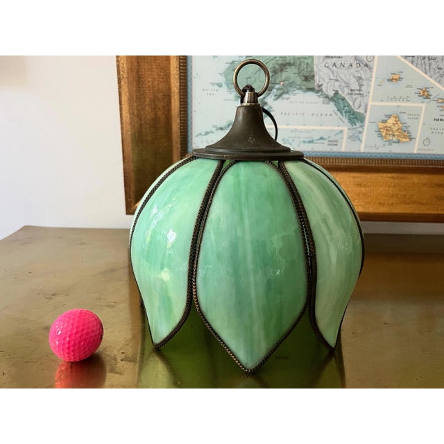 Mint Mint Green Lotus Light, C1960 For Sale - Image 8 of 18