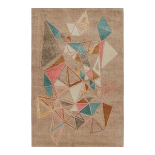 Rug & Kilim’s Mid-Century Modern Rug With Polychromatic Geometric Pattern For Sale