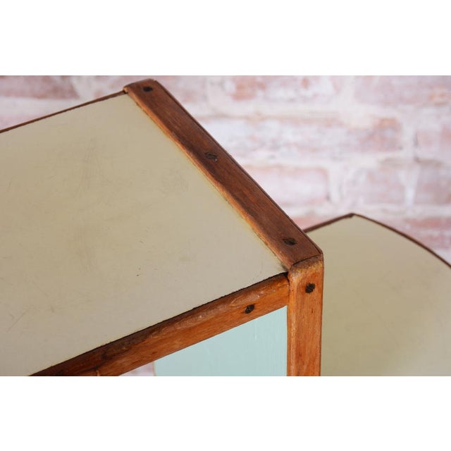 This elegant Art Deco etagere comes from Czechoslovakia from the 1930s. It is made of lacquered beech blockboard and...