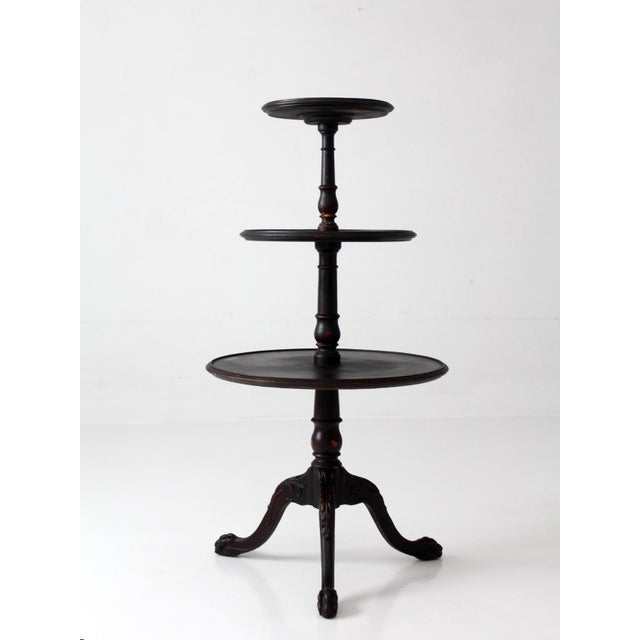 Antique Victorian Tiered Stand With Claw Feet For Sale - Image 14 of 17