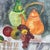 1980s Vintage Original French Country Still Life Watercolor Fruit Wine Copper Pot For Sale - Image 5 of 9