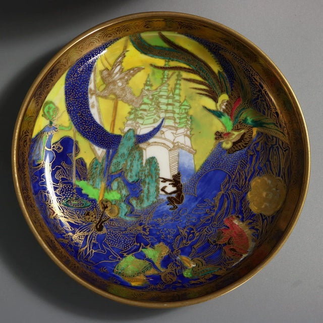 Wedgwood Flame Fairyland Lustre 'Fairy Slide' Covered Vase For Sale - Image 10 of 12