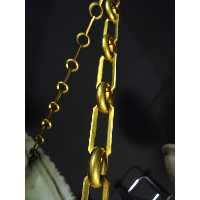 Large Vintage Pendant Chandelier in Alabaster, 1930s For Sale - Image 9 of 14