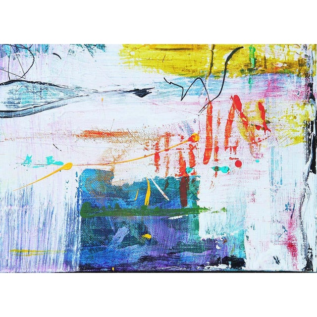 21st Century Contemporary Blue, Red, & Yellow Square Modern Abstract ...