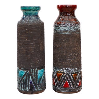 Mid-Century Modern Scandinavian Pottery Vases from Tilgmans, Sweden, Set of 2 For Sale